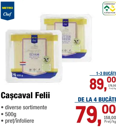 METRO Chef Cașcaval Felii, 500 g