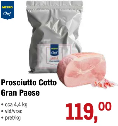 METRO Chef Прошуто Котто Gran Paese, близько 4,4 кг
