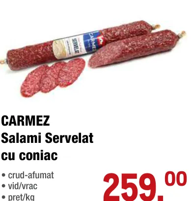 CARMEZ Salami Servelat cu coniac