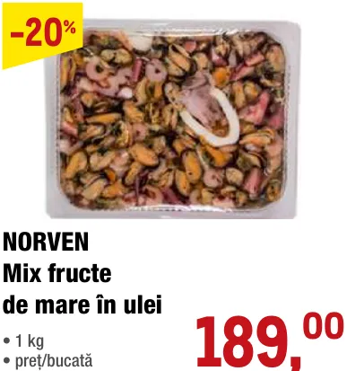 NORVEN Суміш морепродуктів в олії, 1 кг