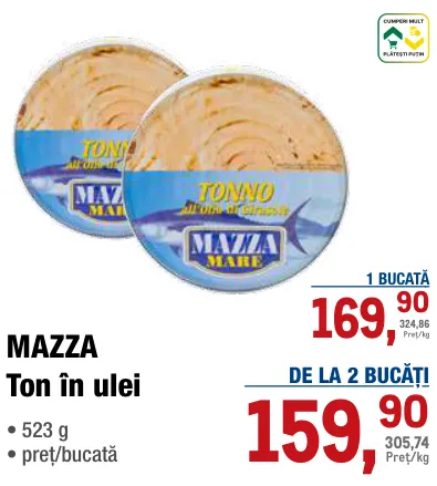 MAZZA Ton în ulei, 523 g