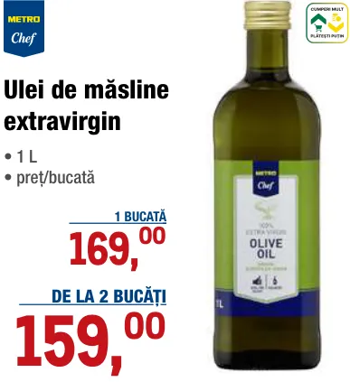 Ulei de măsline extravirgin METRO Chef, 1 L