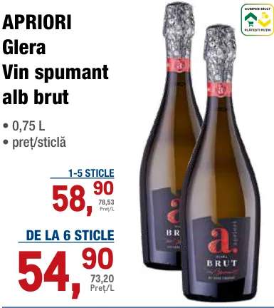 APRIORI Glera біле ігристе вино брют, 0,75 л