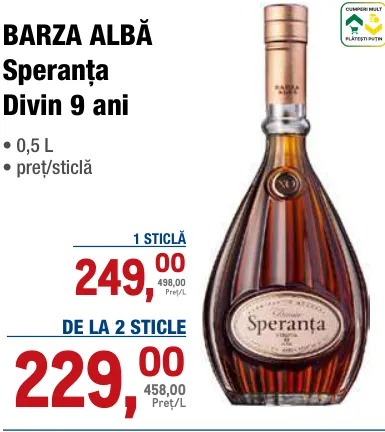 BARZA ALBĂ Speranța Divin 9 ani, 0,5 L
