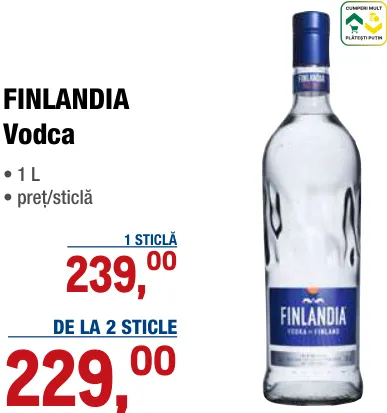 FINLANDIA Водка, 1 л