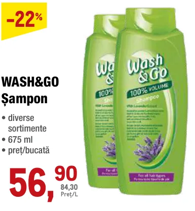 WASH&GO Șampon 675 ml