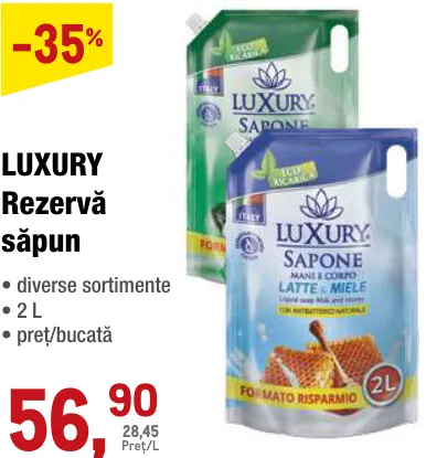 LUXURY Rezervă de săpun 2 L