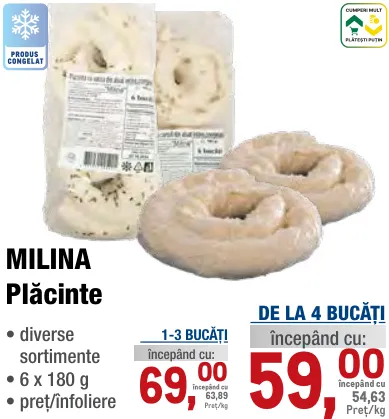 Plăcinte MILINA, 6 x 180 g