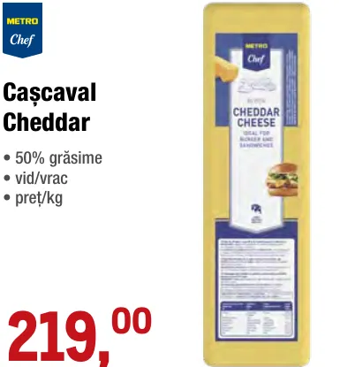 METRO Chef Cașcaval Cheddar, 1 kg