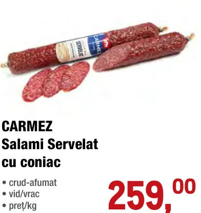 CARMEZ Salam Servelat cu coniac