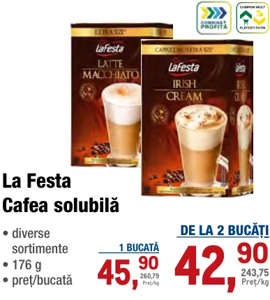 Cafea solubilă La Festa, 176 g