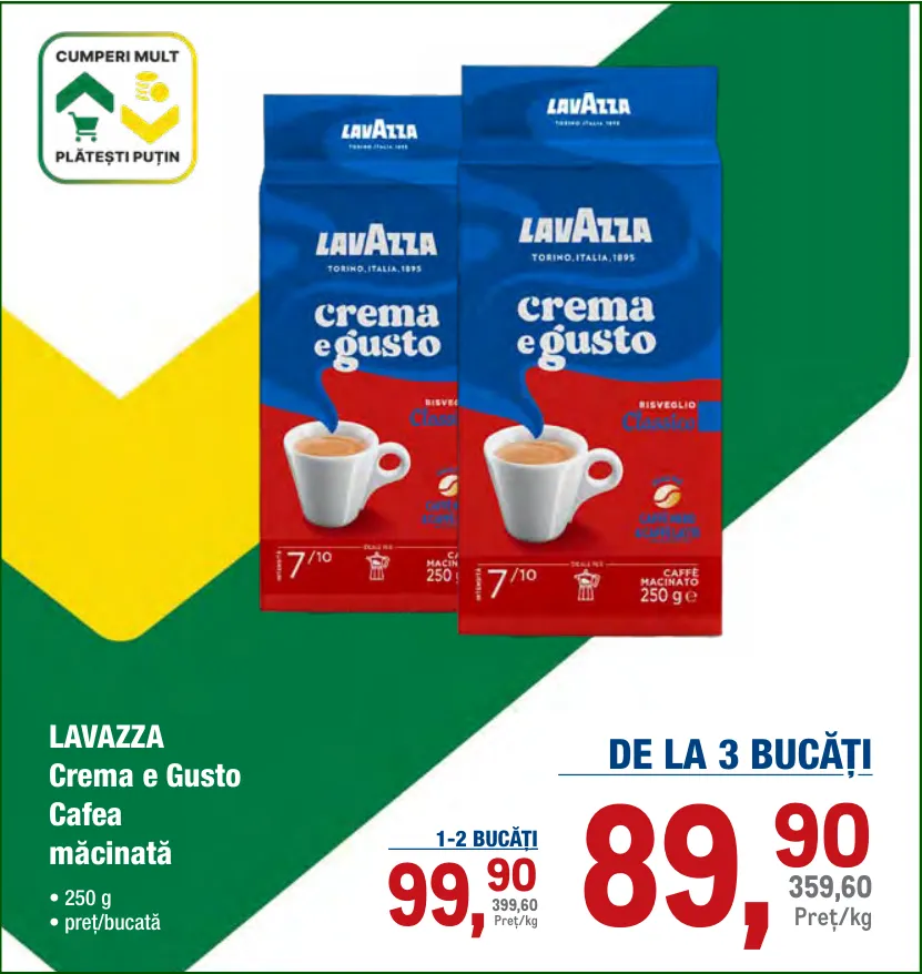 Cafea măcinată LAVAZZA Crema e Gusto, 250 g
