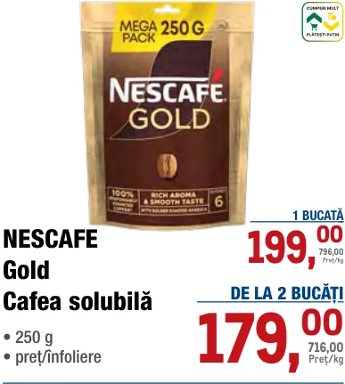 Cafea solubilă NESCAFE Gold, 250 g