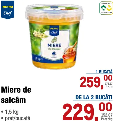 Miere de salcâm METRO Chef, 1,5 kg