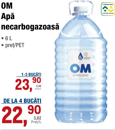 Apă necarbogazoasă OM, 6 L