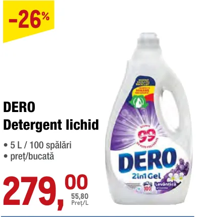 DERO Жидкое средство для стирки, 5 л