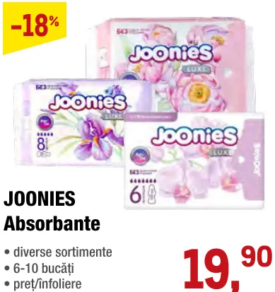 JOONIES Гігієнічні прокладки, 6–10 штук