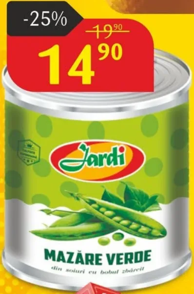 Jardi Mazăre verde din soiuri cu bobul zbârcit
