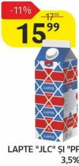 Lapte JLC 2,5%, 1 L