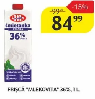 Frișcă Mlekovita 36%, 1 L