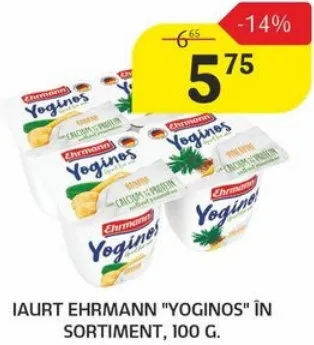 Iaurt Ehrmann Yoginos în sortiment, 100 g