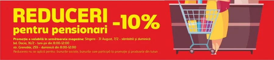 Reduceri pentru pensionari — 10%