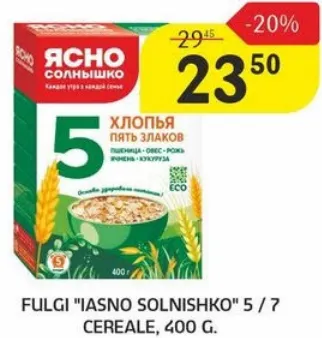 Fulgi Iasno Solnishko 5 / 7 cereale, 400 g