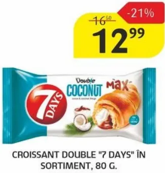Croissant Double 7 Days în sortiment, 80 g