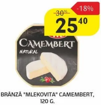 Brânză Camembert Mlekovita, 120 g