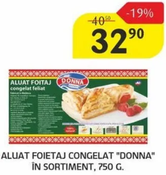 Aluat foietaj congelat Donna, 750 g