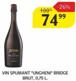 Vin spumant „Ungheni” Bridge Brut, 0,75 L