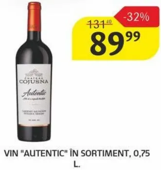 Vin „Autentic”, în sortiment, 0,75 L