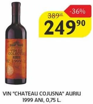 Vin „Chateau Cojusna” Auriu, din 1999, 0,75 L
