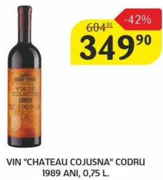 Vin „Chateau Cojusna” Codru, din 1989, 0,75 L