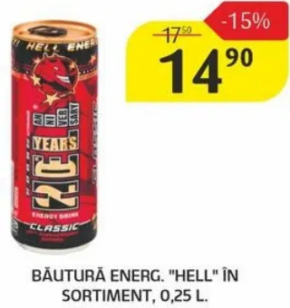 Băutură energizantă „Hell” în sortiment, 0,25 L