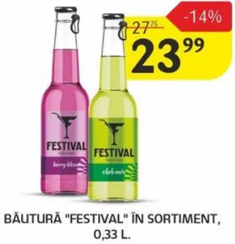 Băutură „Festival” în sortiment, 0,33 L