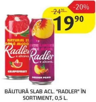 Băutură slab alcoolizată „Radler” în sortiment, 0,5 L