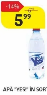 Apă „YES!” în sortiment, 0,5 L