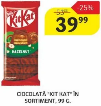 Ciocolată „Kit Kat” în sortiment, 99 g