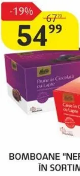 Bomboane „Nefis” — prune în ciocolată cu lapte, 70 g