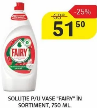 Soluție pentru vase „Fairy” în sortiment