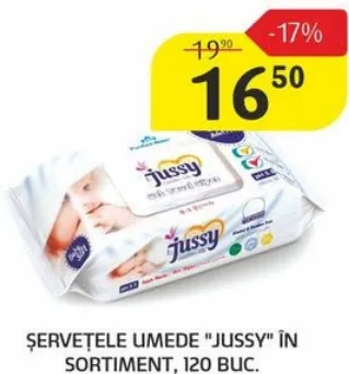Șervețele umede „Jussy” în sortiment