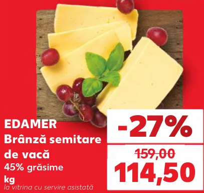 EDAMER Brânză semitare de vacă, 1 kg