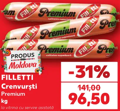 FILLETTI Crenvurști Premium, 1 kg