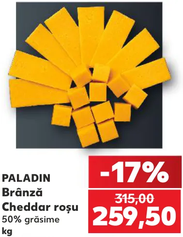 Brânză Cheddar roșu PALADIN, kg