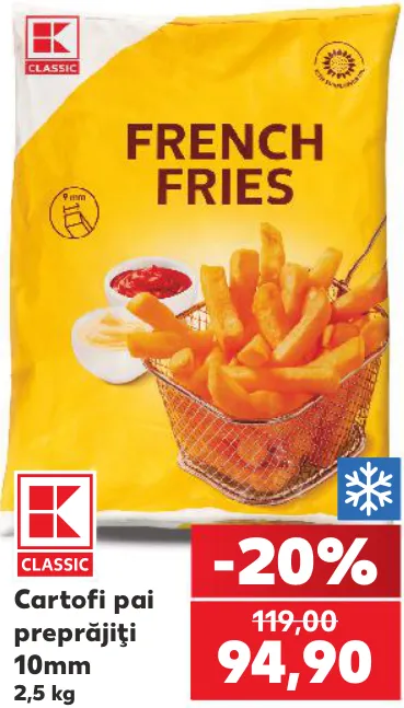 K-Classic Cartofi pai preprăjiți 10 mm 2,5 kg