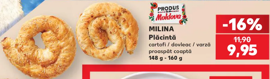 MILINA Plăcintă, 148 g - 160 g