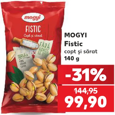 MOGYI Fistic copt și sărat, 140 g