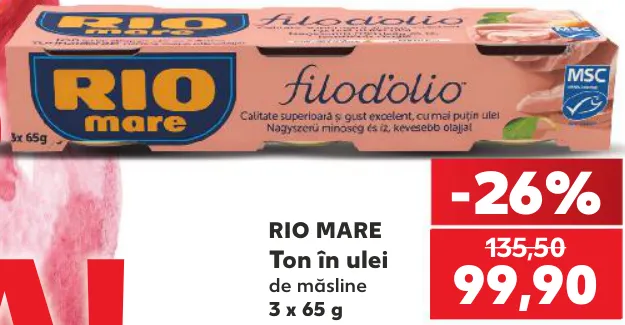 Тунец в оливковом масле Rio Mare, 3 x 65 г