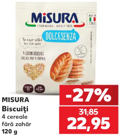 Печиво з 4 злаків без цукру Misura, 120 г